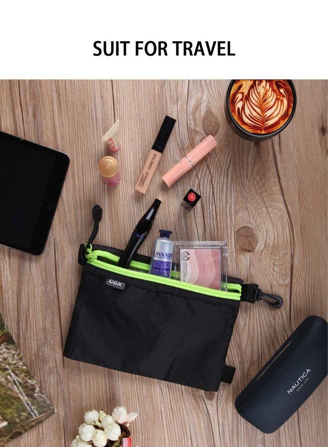 GOX Ultra Light Carry On Zipper Pouch Toiletry Bag Packing Sack Makeup Bag Digital bag (Black) - Image 2